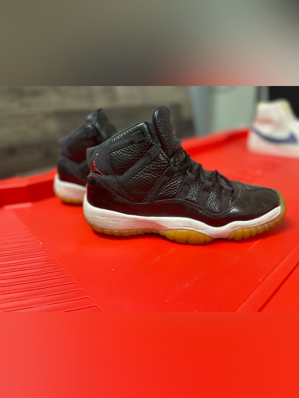Jordan Kids Black and White High-Top Sneakers with Gum Sole
